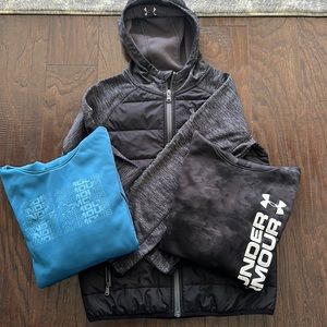 Boys (2) Under Armour Hoodie Sweatshirts 1 jacket
